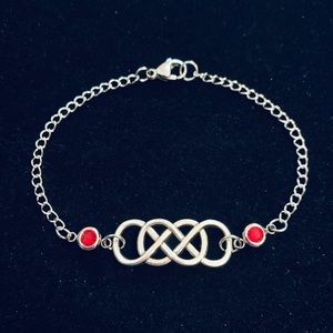 Double Infinity chain bracelet with birthstone charms